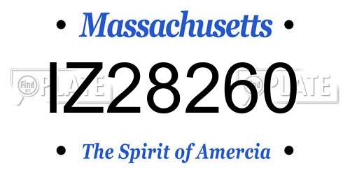 IZ28260 Massachusetts License Plate