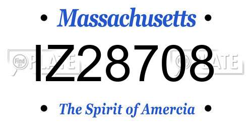 IZ28708 Massachusetts License Plate