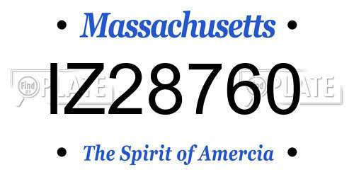 IZ28760 Massachusetts License Plate