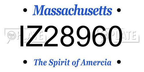 IZ28960 Massachusetts License Plate