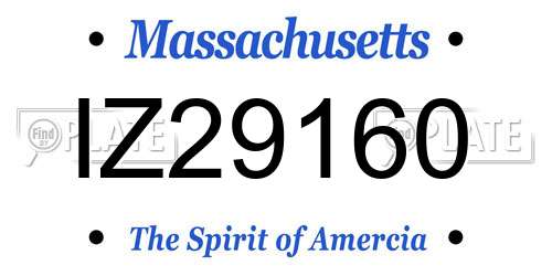 IZ29160 Massachusetts License Plate