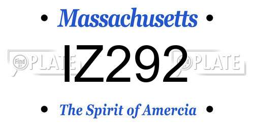 IZ292 Massachusetts License Plate
