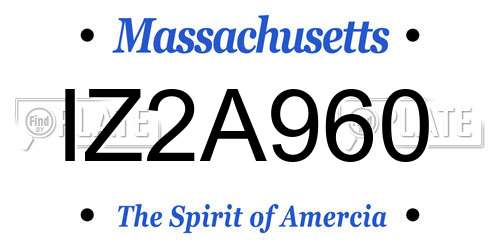 IZ2A960 Massachusetts License Plate