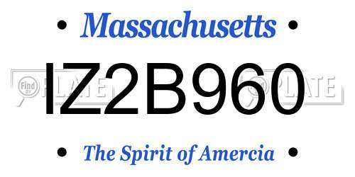 IZ2B960 Massachusetts License Plate
