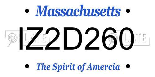 IZ2D260 Massachusetts License Plate