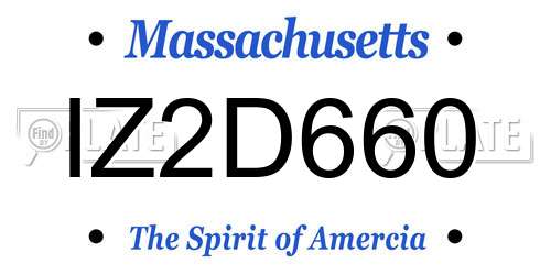 IZ2D660 Massachusetts License Plate