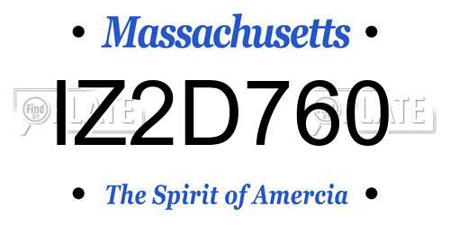 IZ2D760 Massachusetts License Plate
