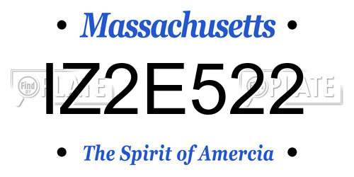 IZ2E522 Massachusetts License Plate