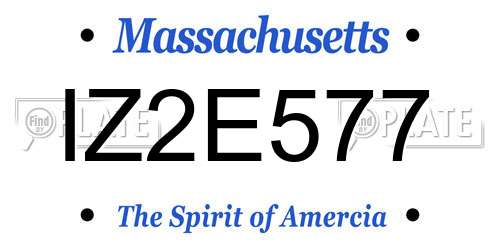 IZ2E577 Massachusetts License Plate