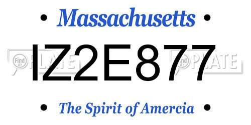 IZ2E877 Massachusetts License Plate
