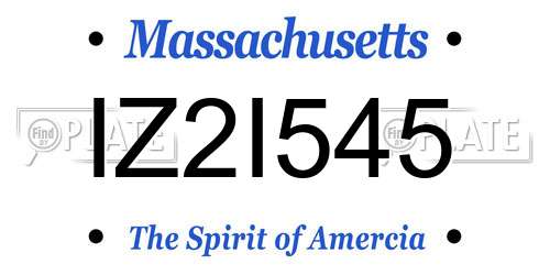 IZ2I545 Massachusetts License Plate