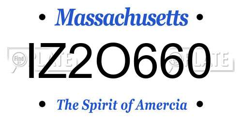 IZ2O660 Massachusetts License Plate