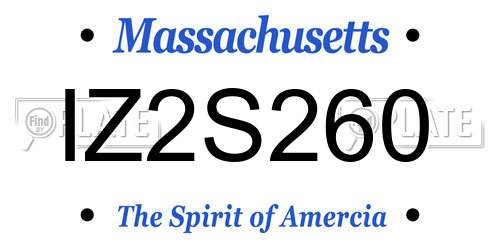 IZ2S260 Massachusetts License Plate
