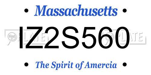 IZ2S560 Massachusetts License Plate