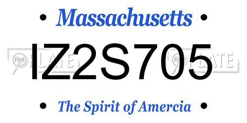 IZ2S705 Massachusetts License Plate