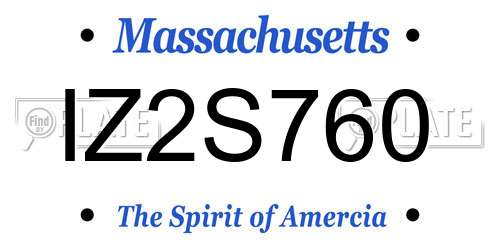 IZ2S760 Massachusetts License Plate