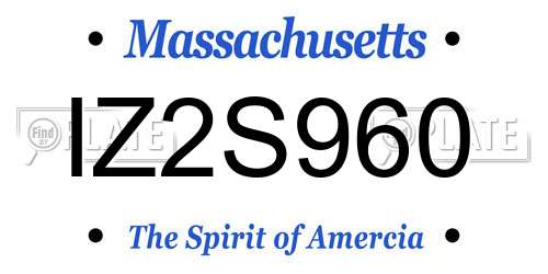 IZ2S960 Massachusetts License Plate