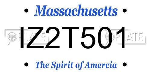 IZ2T501 Massachusetts License Plate