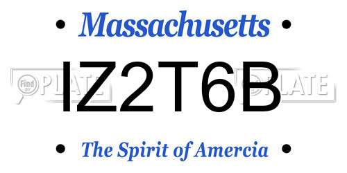 IZ2T6B Massachusetts License Plate