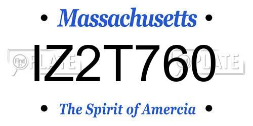 IZ2T760 Massachusetts License Plate