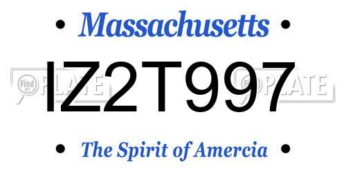 IZ2T997 Massachusetts License Plate