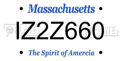 IZ2Z660 Massachusetts License Plate