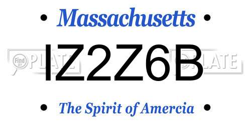 IZ2Z6B Massachusetts License Plate
