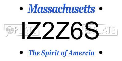 IZ2Z6S Massachusetts License Plate