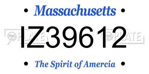 IZ39612 Massachusetts License Plate