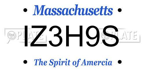IZ3H9S Massachusetts License Plate