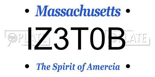 IZ3T0B Massachusetts License Plate