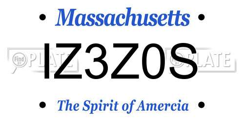 IZ3Z0S Massachusetts License Plate
