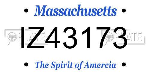 IZ43173 Massachusetts License Plate