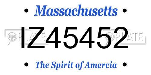 IZ45452 Massachusetts License Plate