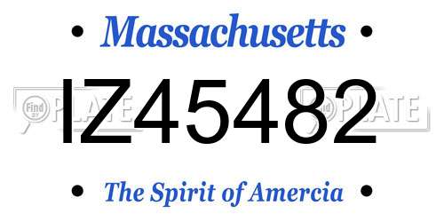 IZ45482 Massachusetts License Plate
