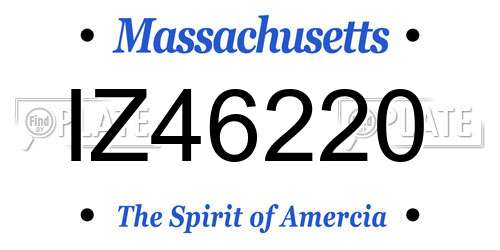 IZ46220 Massachusetts License Plate