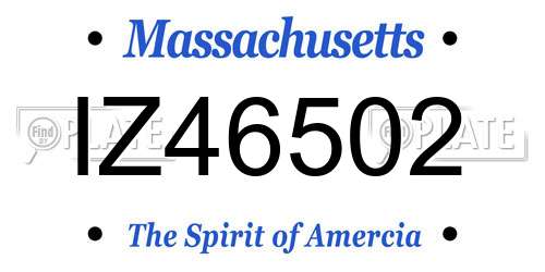 IZ46502 Massachusetts License Plate