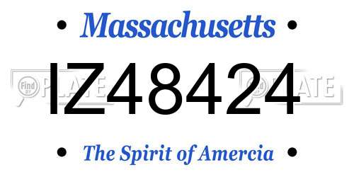 IZ48424 Massachusetts License Plate
