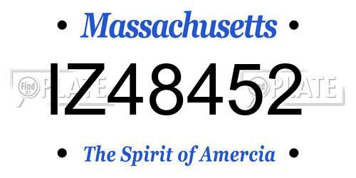 IZ48452 Massachusetts License Plate