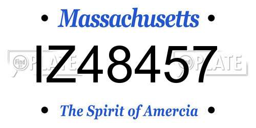 IZ48457 Massachusetts License Plate
