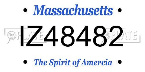 IZ48482 Massachusetts License Plate