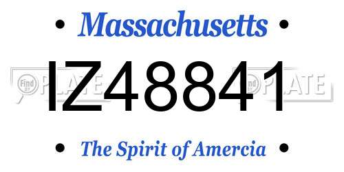 IZ48841 Massachusetts License Plate
