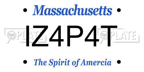 IZ4P4T Massachusetts License Plate