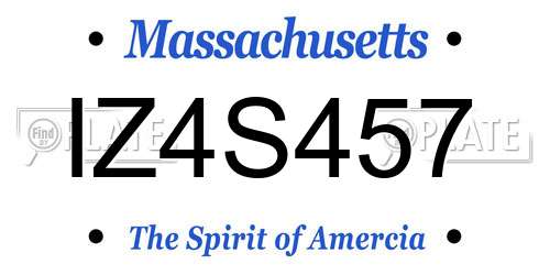 IZ4S457 Massachusetts License Plate