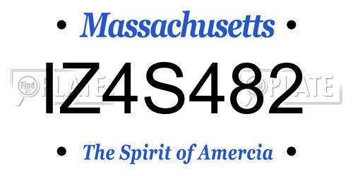IZ4S482 Massachusetts License Plate