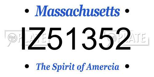 IZ51352 Massachusetts License Plate