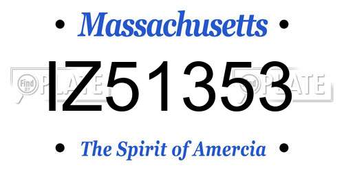 IZ51353 Massachusetts License Plate
