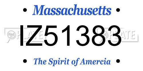 IZ51383 Massachusetts License Plate