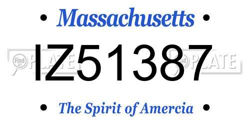 IZ51387 Massachusetts License Plate