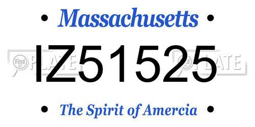 IZ51525 Massachusetts License Plate